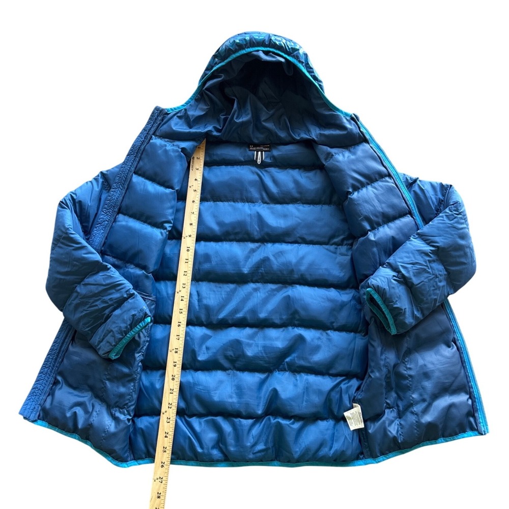 Under Armour Boys ColdGear Blue Puffer Jacket Hooded Zip Youth XL YXL unisex